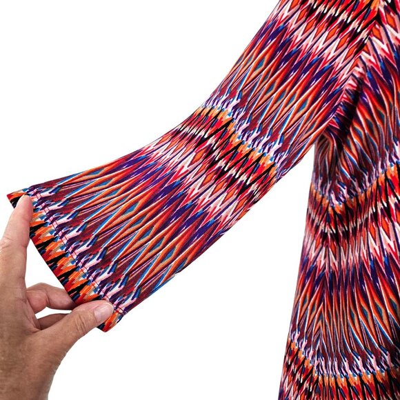 Womens XXL High Low Top Tunic Zig-Zag Multicolor 3/4 Sleeve Comfortable Casual - Picture 5 of 8